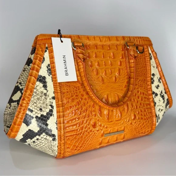 Brahmin Arden Satchel Marmalade Wynette Shoulder Bag Authentic Brand New Rare - Picture 3 of 10